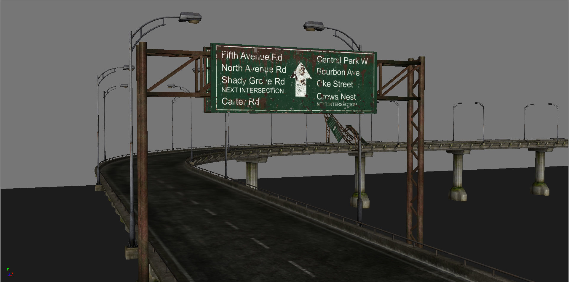 Broken Bridge Low-poly 3D model_8