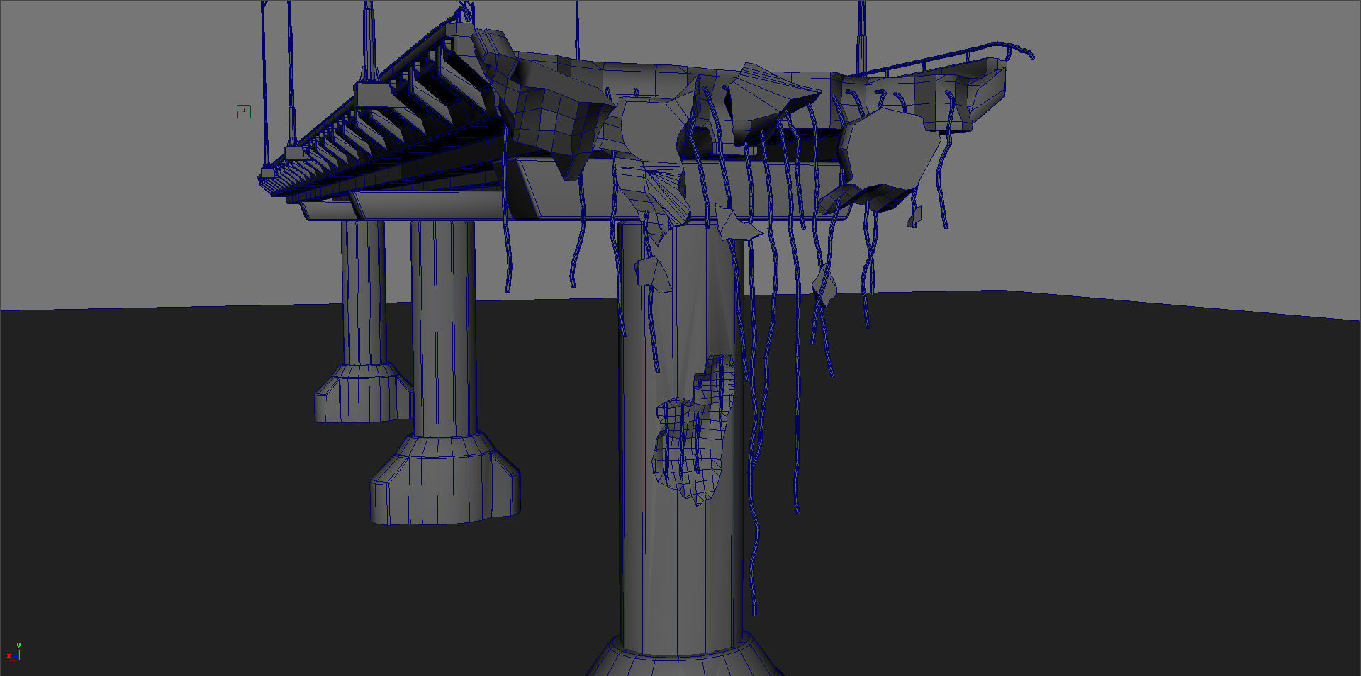 Broken Bridge Low-poly 3D model_22