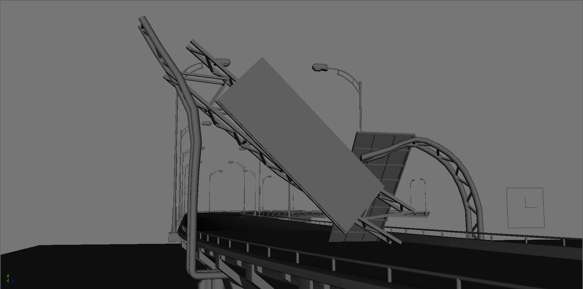 Broken Bridge Low-poly 3D model_11