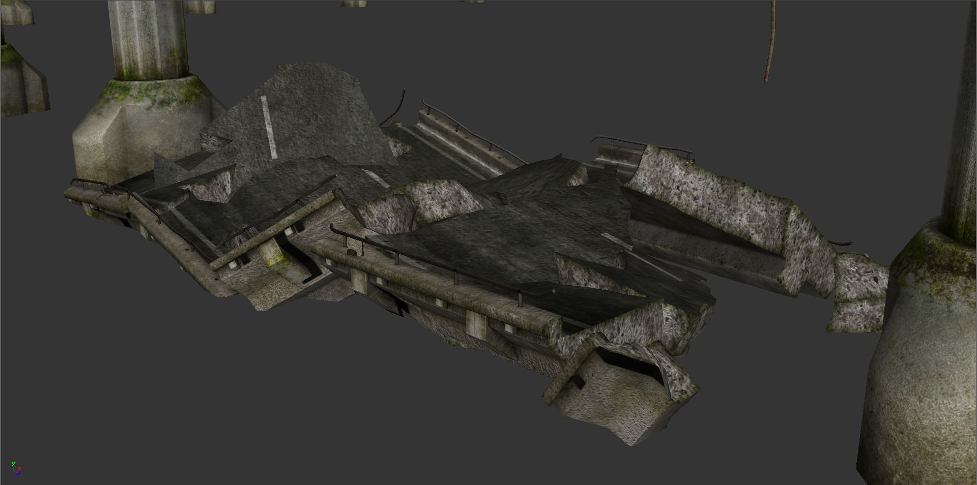 Broken Bridge Low-poly 3D model_18