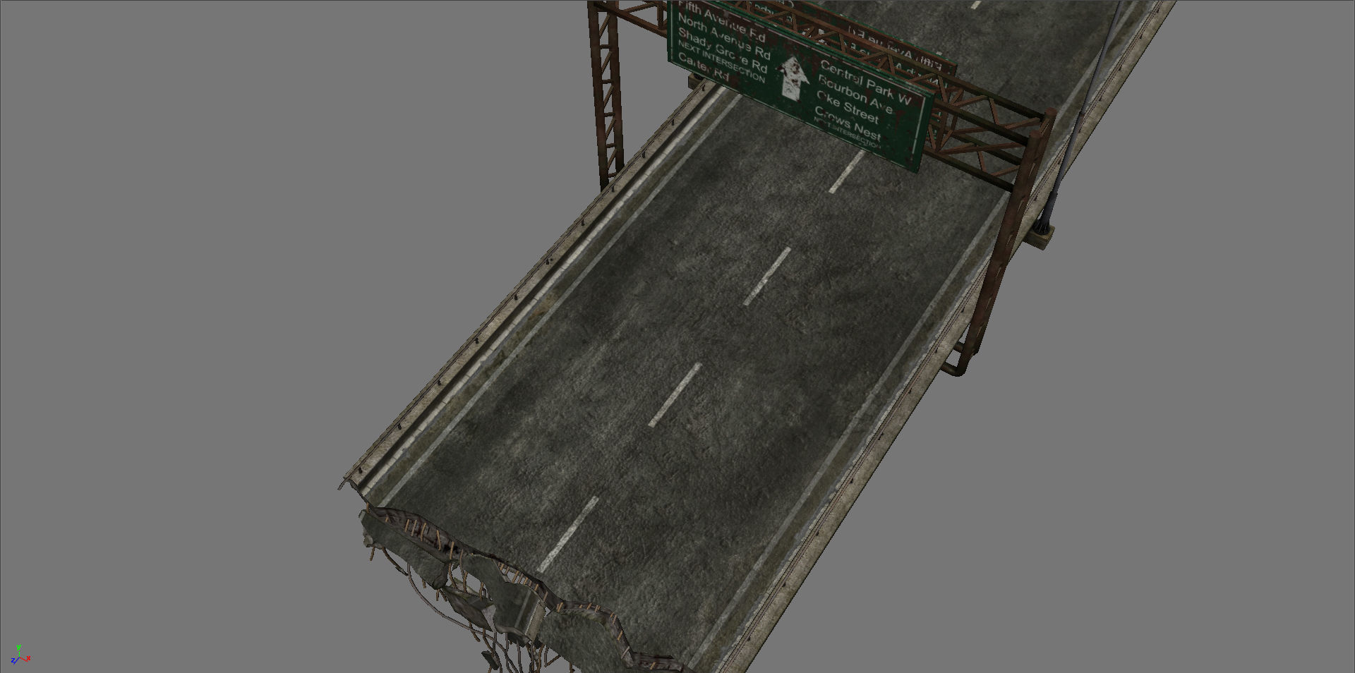 Broken Bridge Low-poly 3D model_32