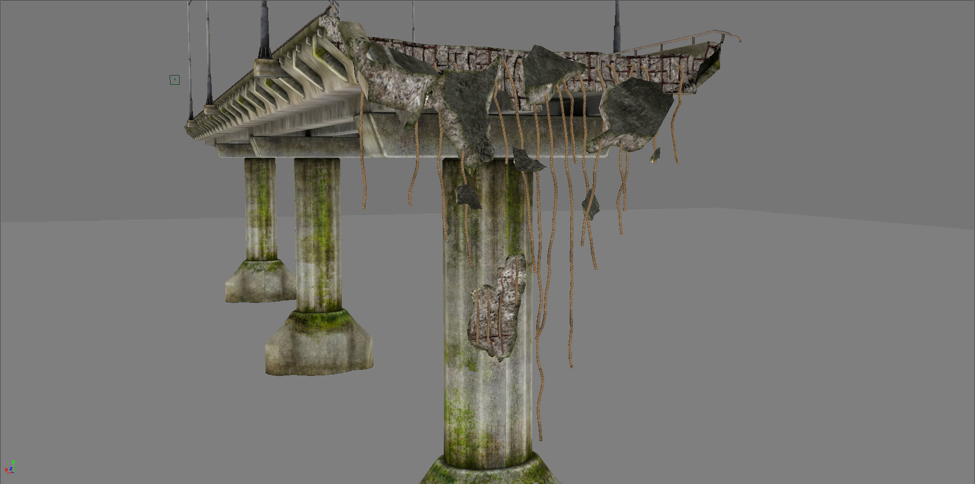 Broken Bridge Low-poly 3D model_25