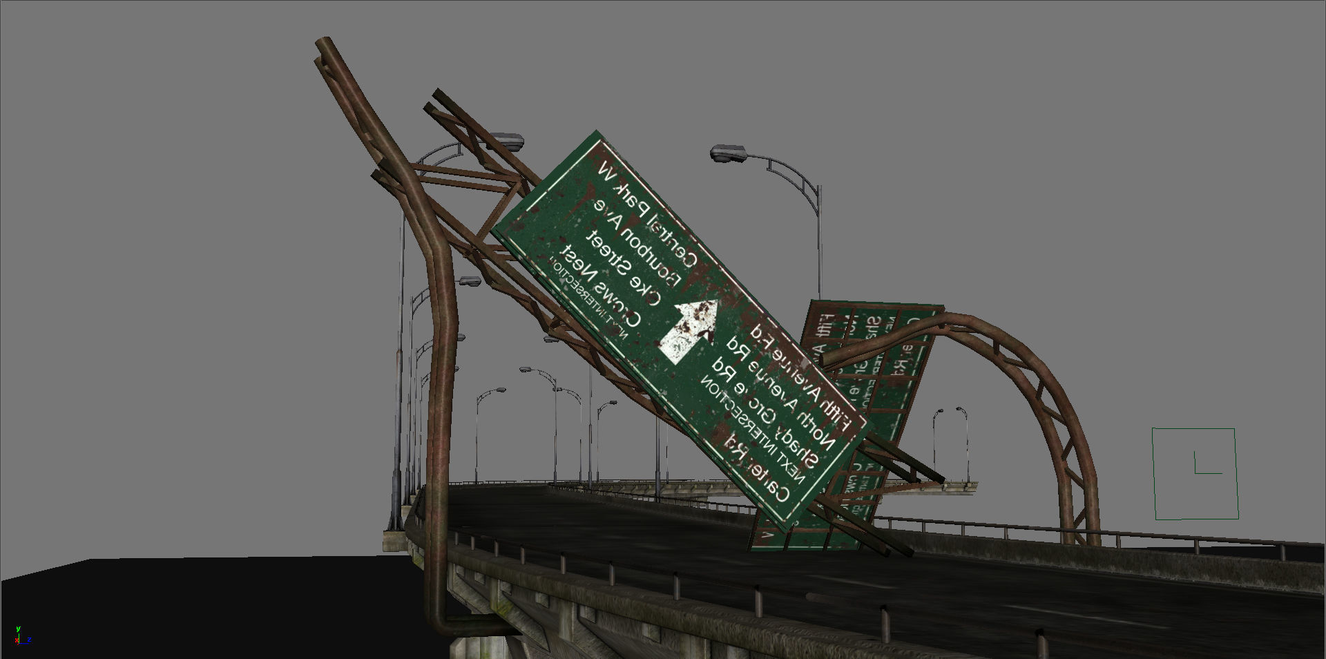 Broken Bridge Low-poly 3D model_10