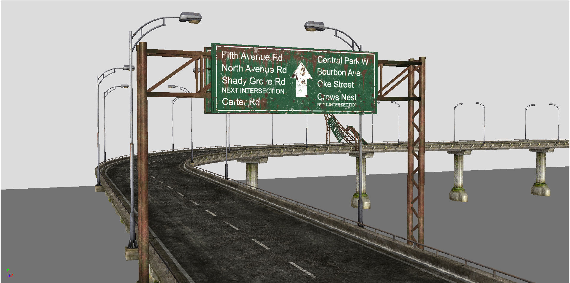 Broken Bridge Low-poly 3D model_4