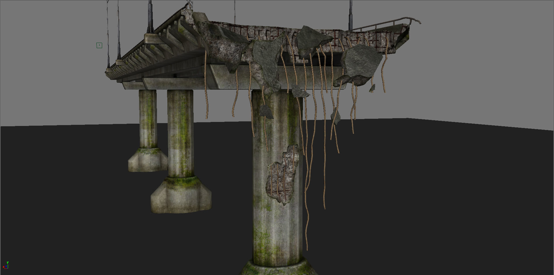 Broken Bridge Low-poly 3D model_3