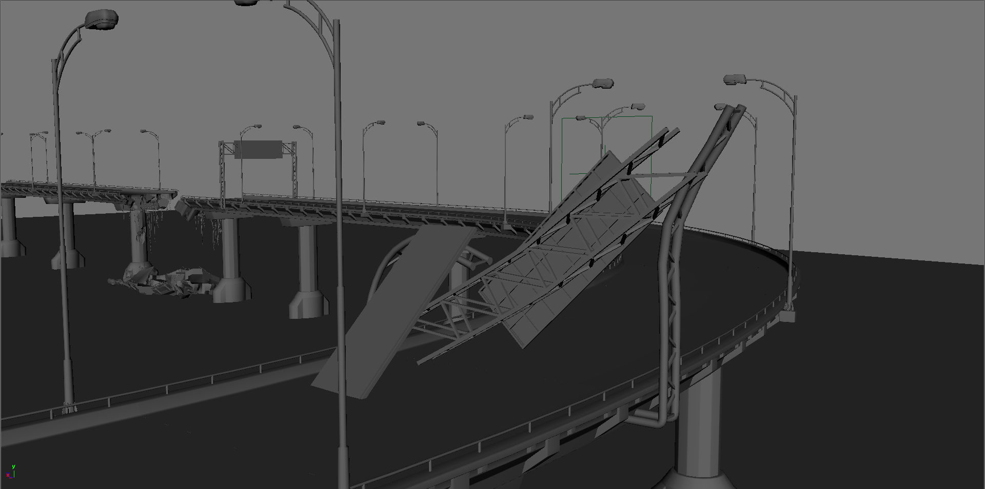 Broken Bridge Low-poly 3D model_30