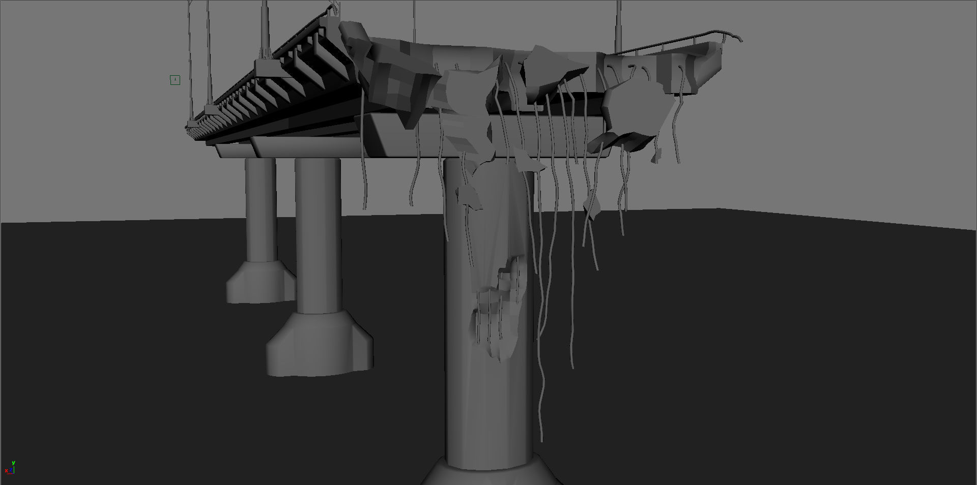 Broken Bridge Low-poly 3D model_20