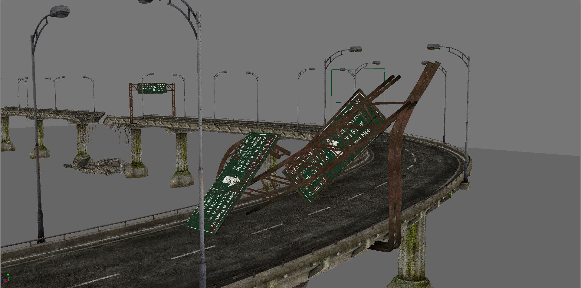 Broken Bridge Low-poly 3D model_31