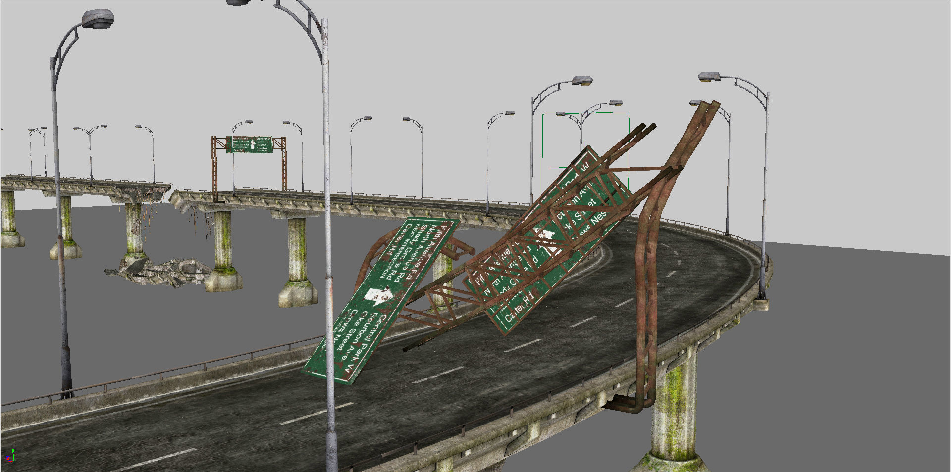 Broken Bridge Low-poly 3D model_5