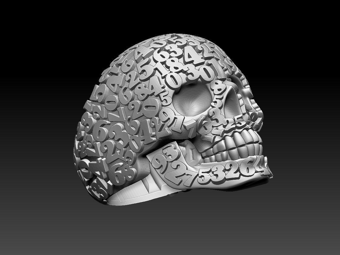 ring scull 3D print model_10