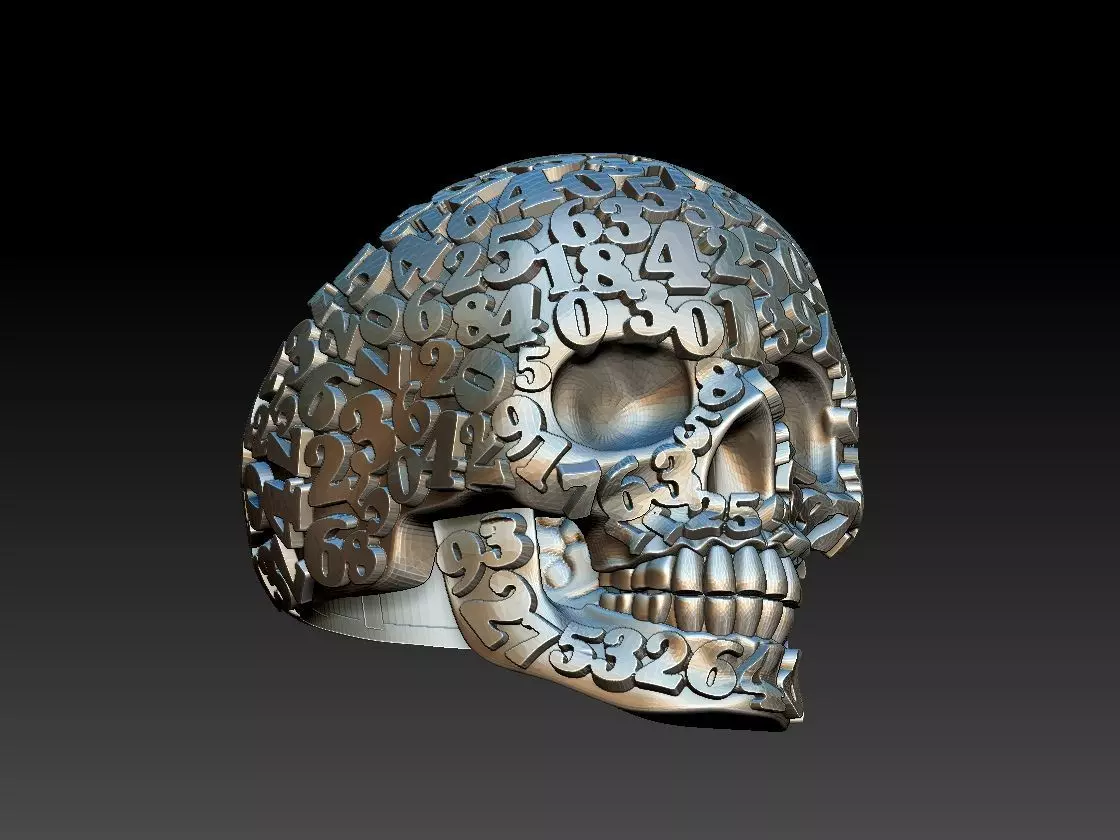 ring scull 3D print model_0
