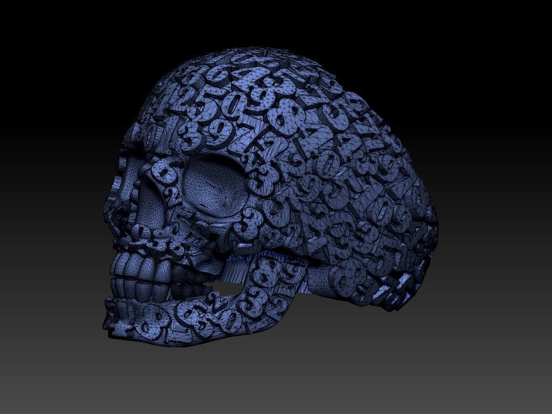 ring scull 3D print model_7