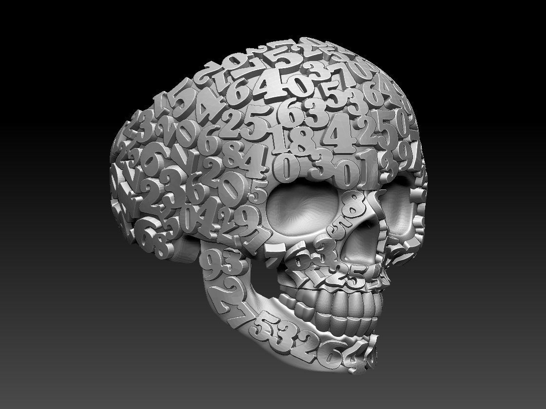 ring scull 3D print model_5
