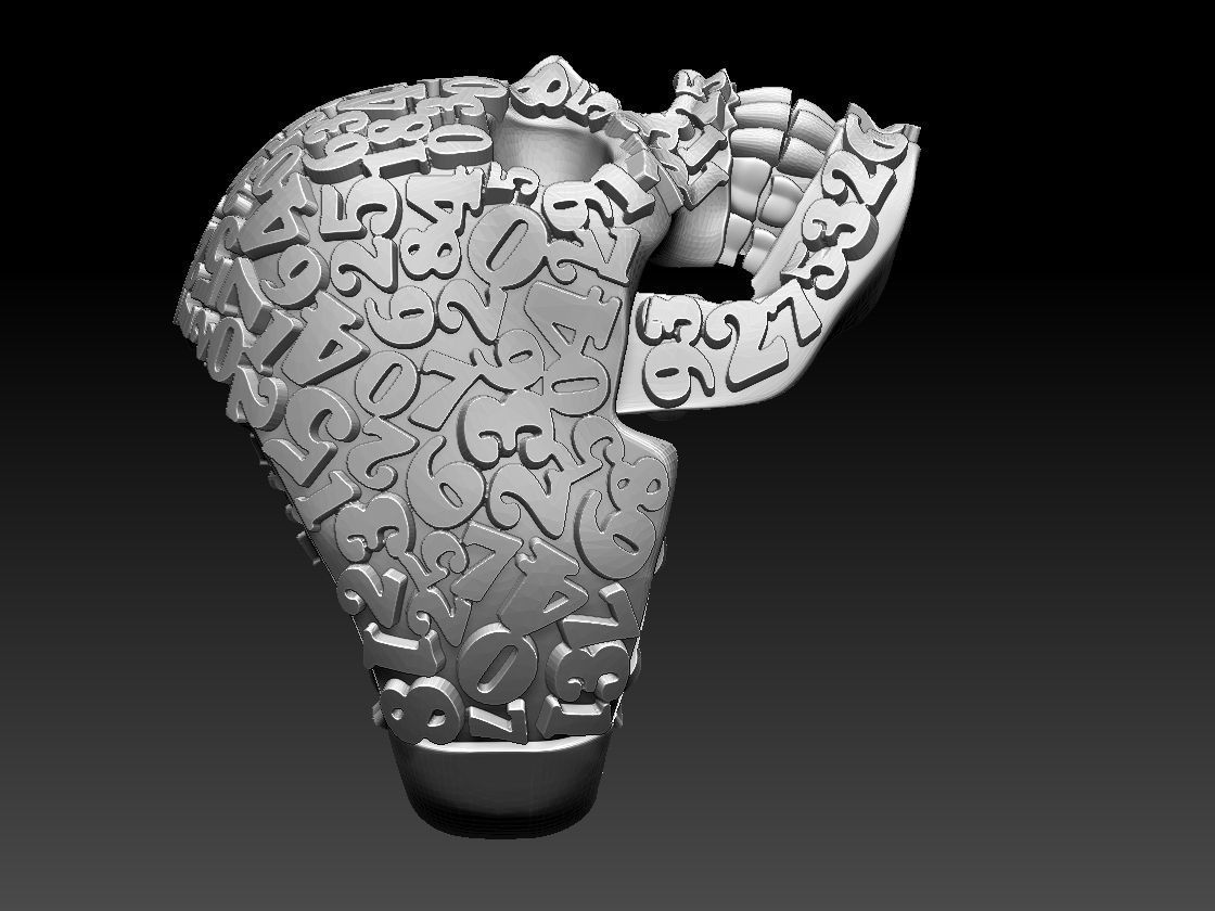 ring scull 3D print model_13