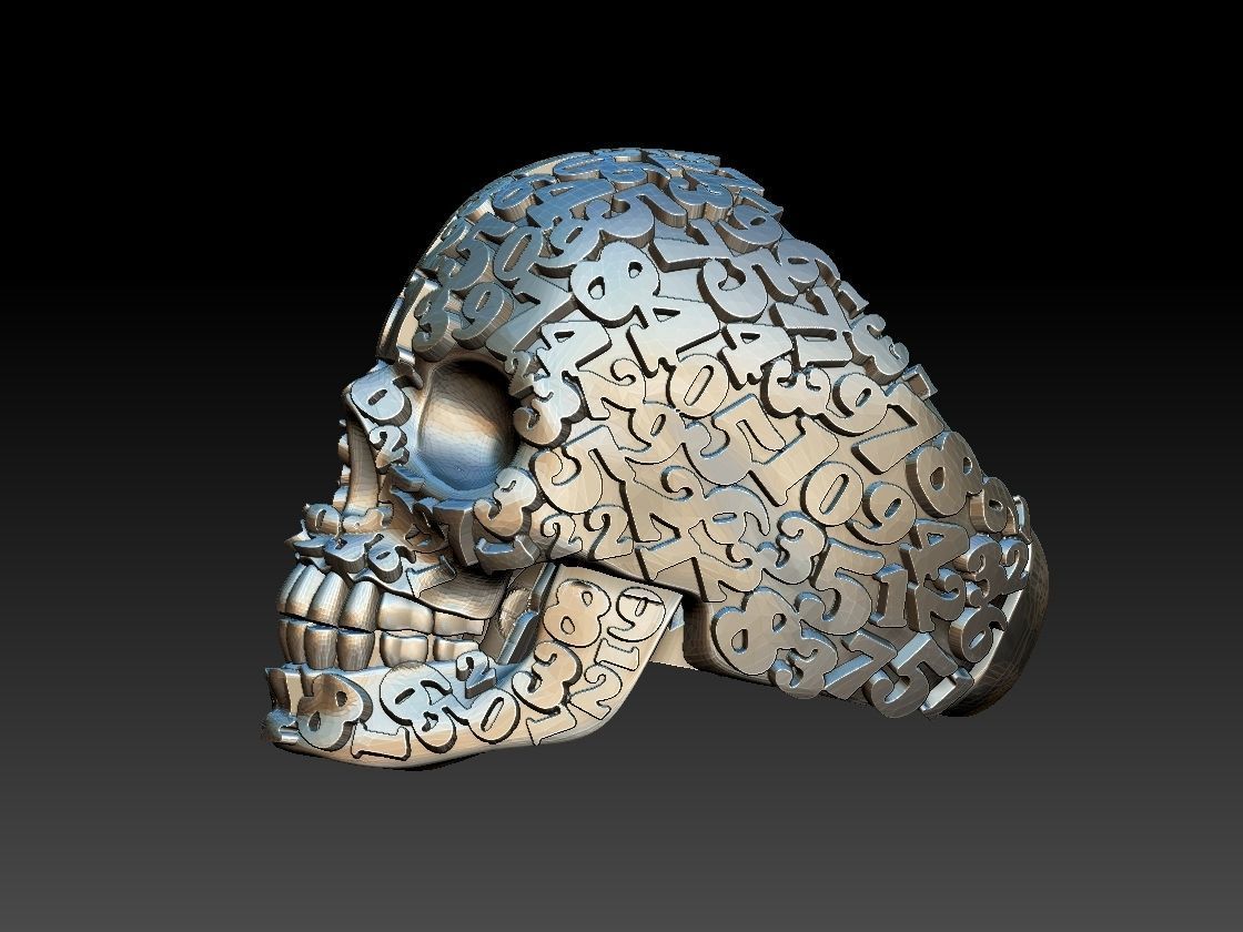 ring scull 3D print model_1