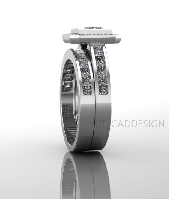 princess engagement ring  3D print model_2