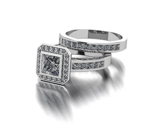 princess engagement ring  3D print model_1