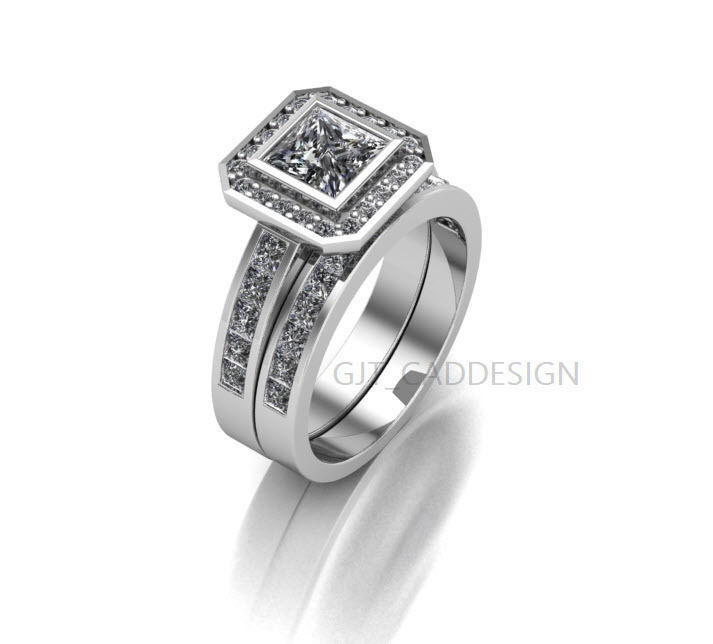 princess engagement ring  3D print model_4