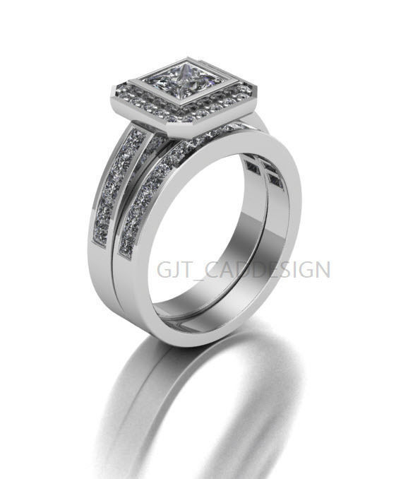 princess engagement ring  3D print model_3