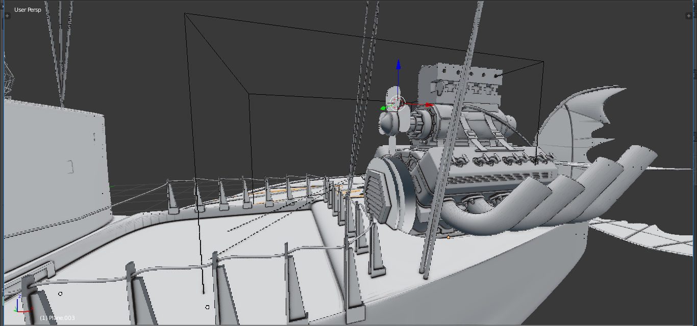 air ship 3D model_13