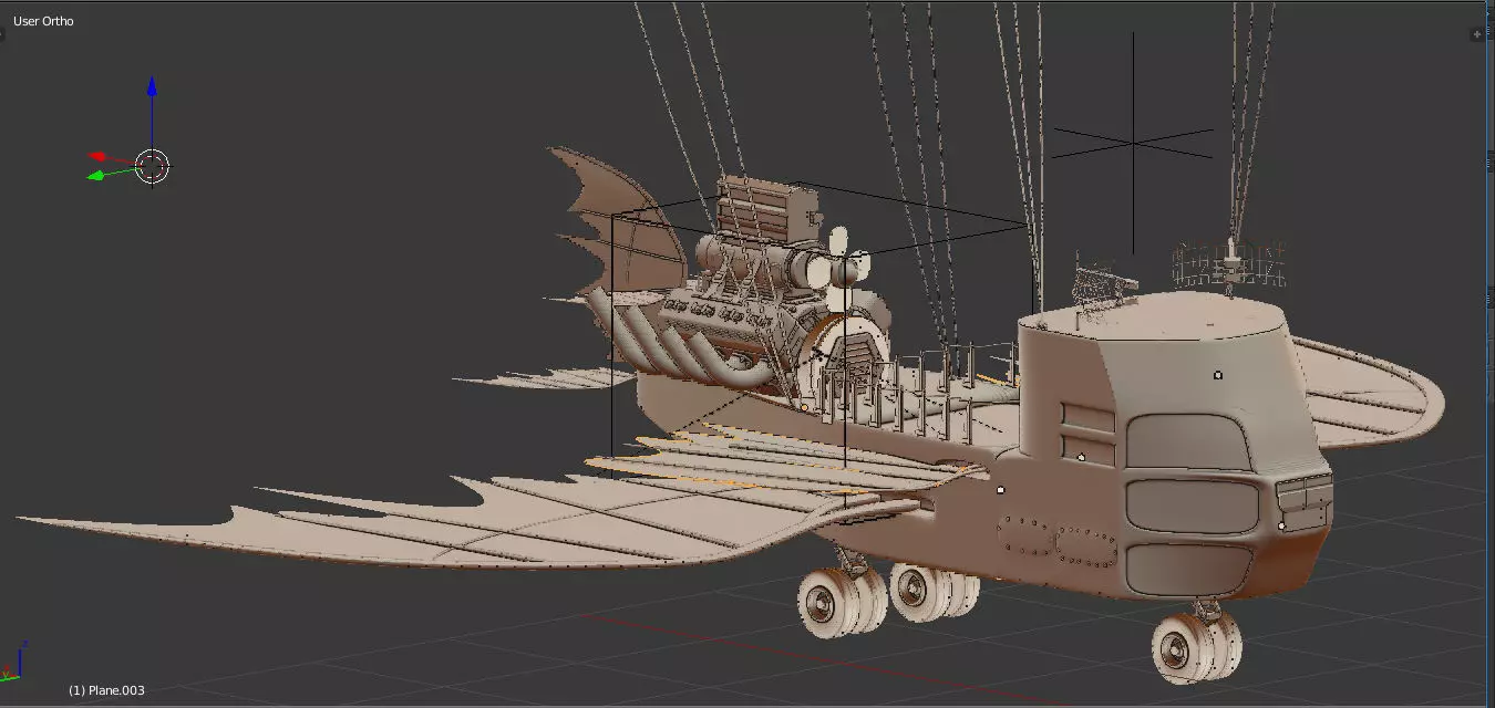 air ship 3D model_0