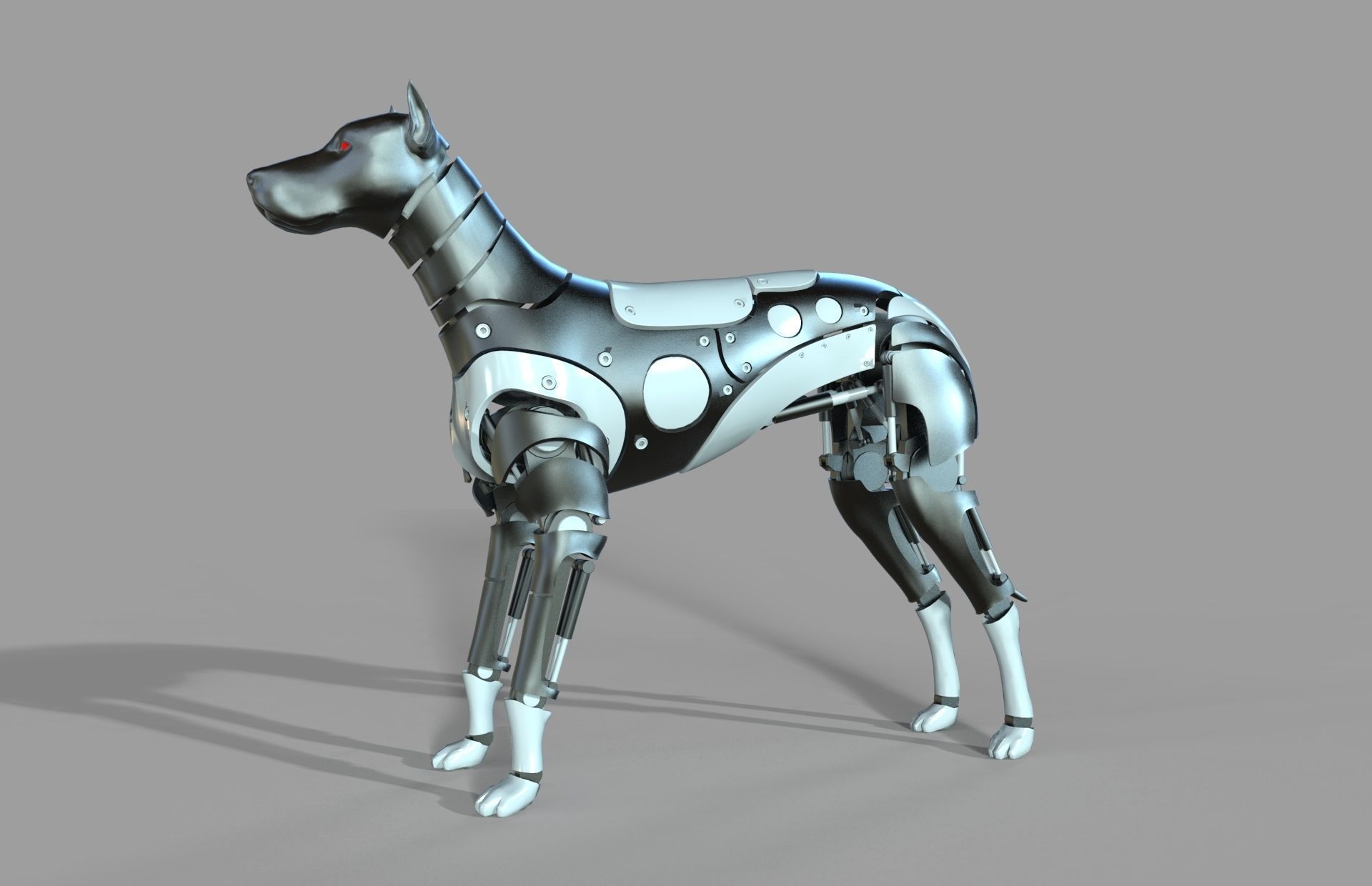 Robot Dog Doberman 3D model_1
