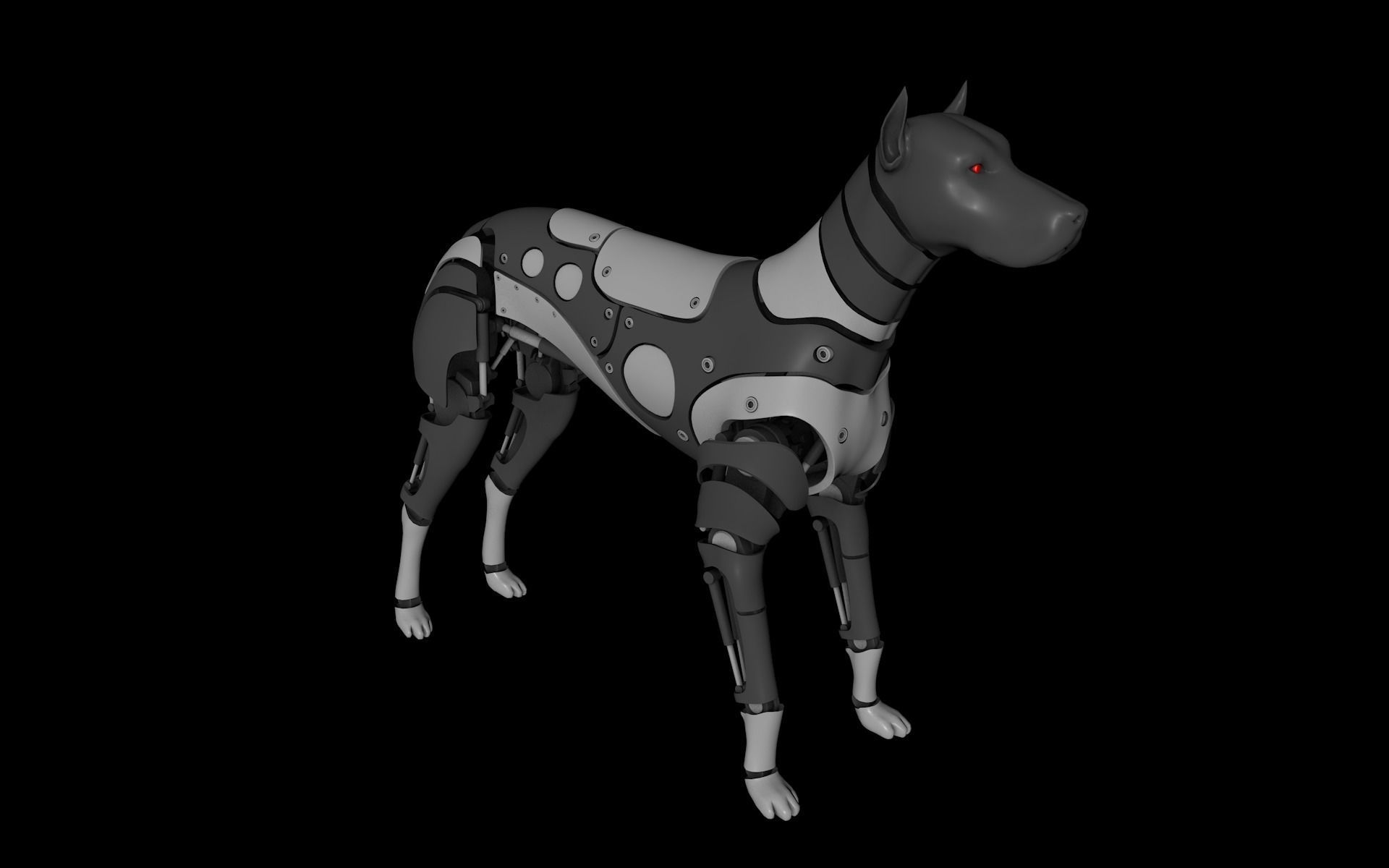 Robot Dog Doberman 3D model_11