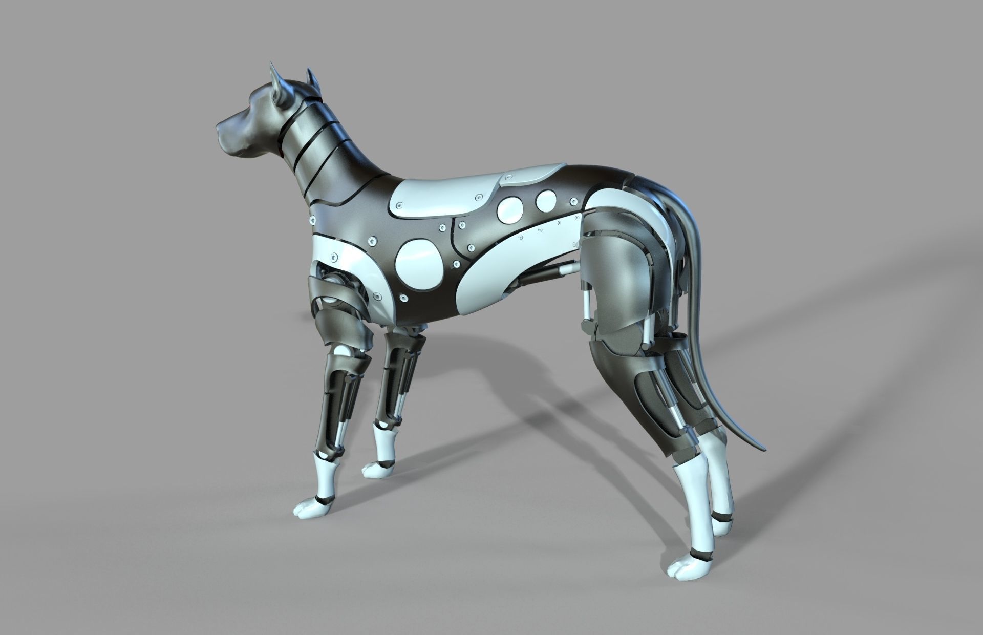 Robot Dog Doberman 3D model_2