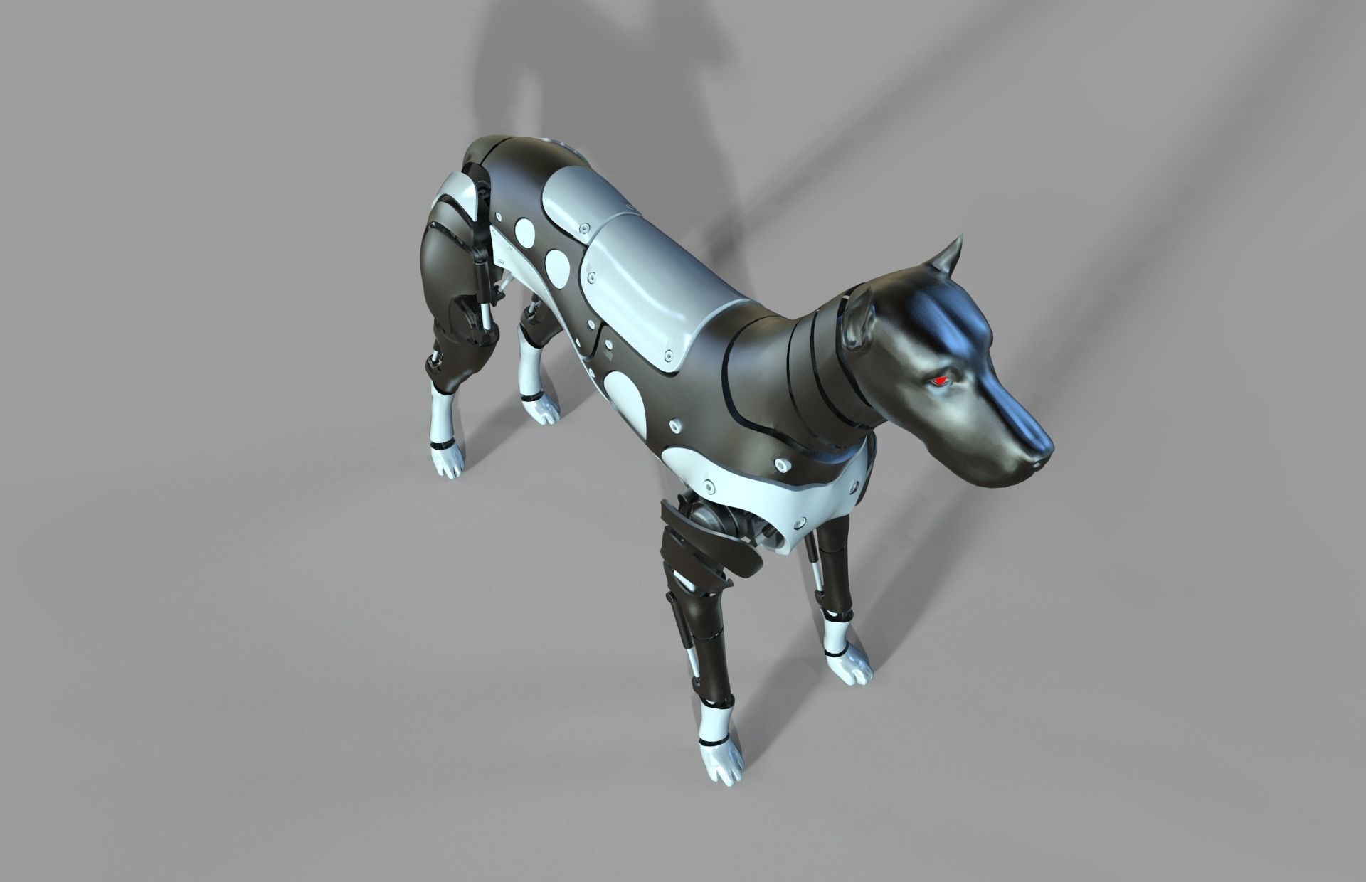 Robot Dog Doberman 3D model_9