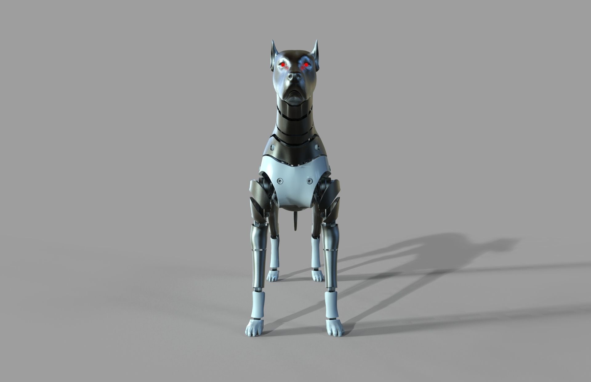 Robot Dog Doberman 3D model_8