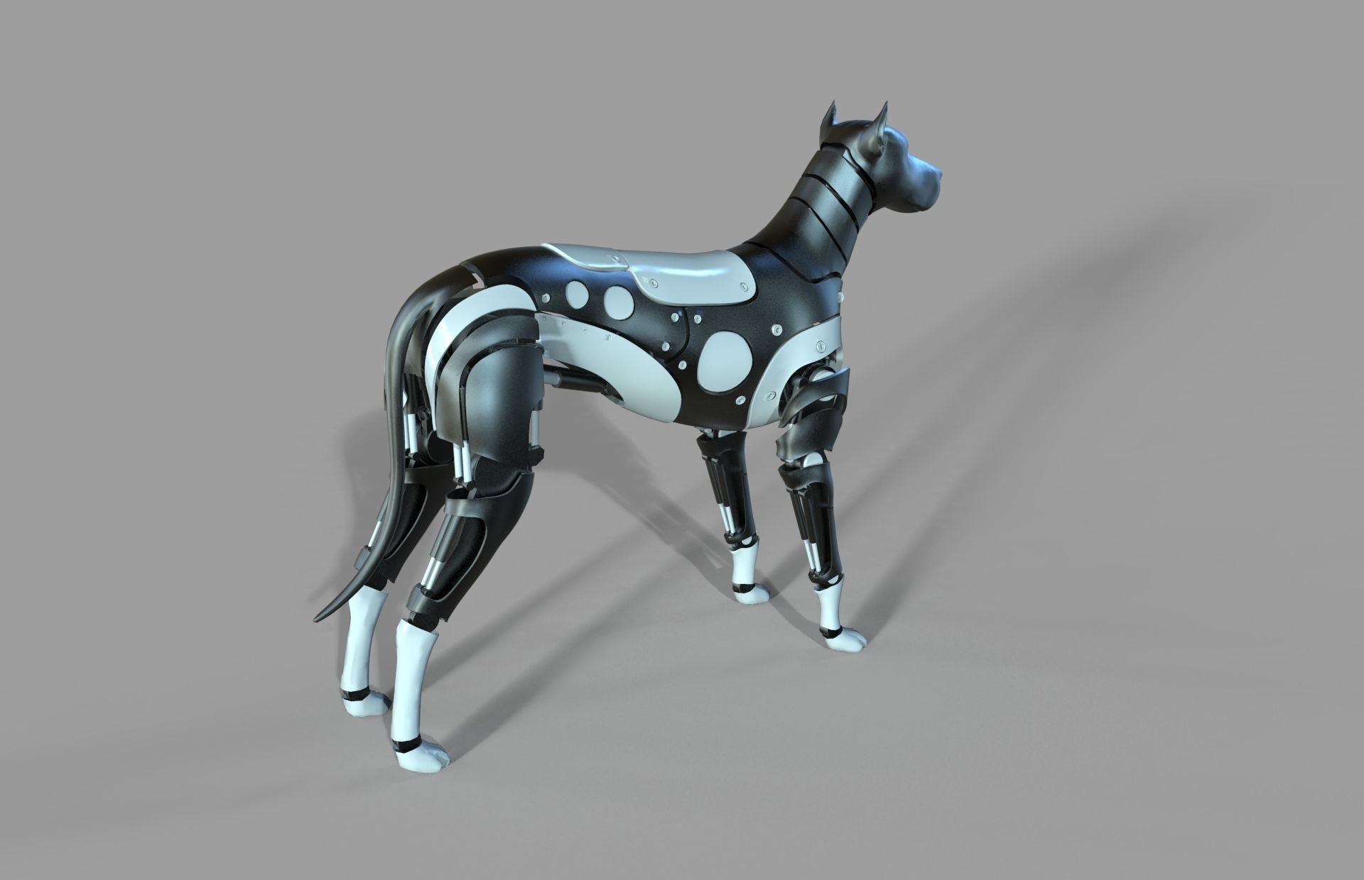 Robot Dog Doberman 3D model_4