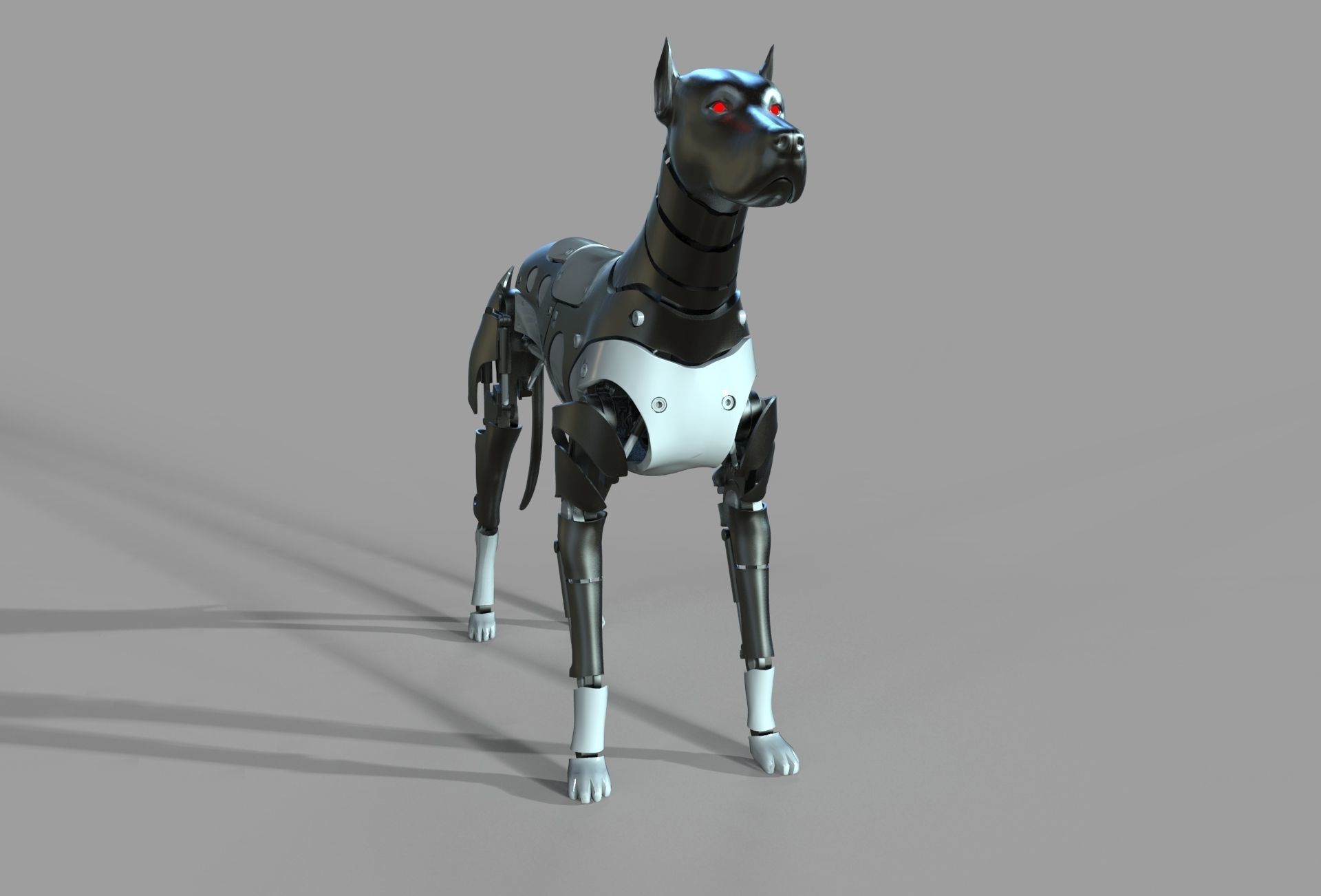 Robot Dog Doberman 3D model_7