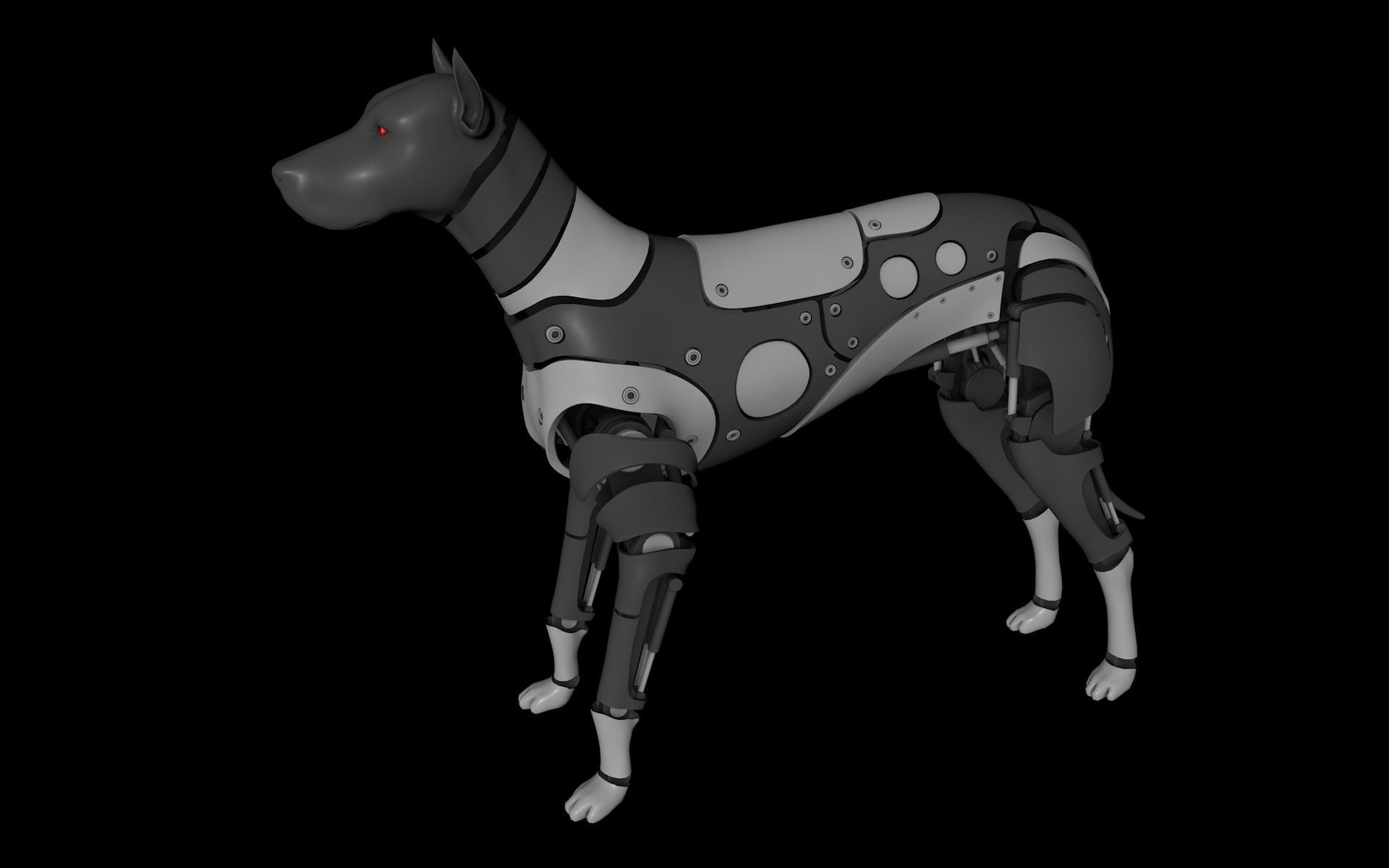 Robot Dog Doberman 3D model_10