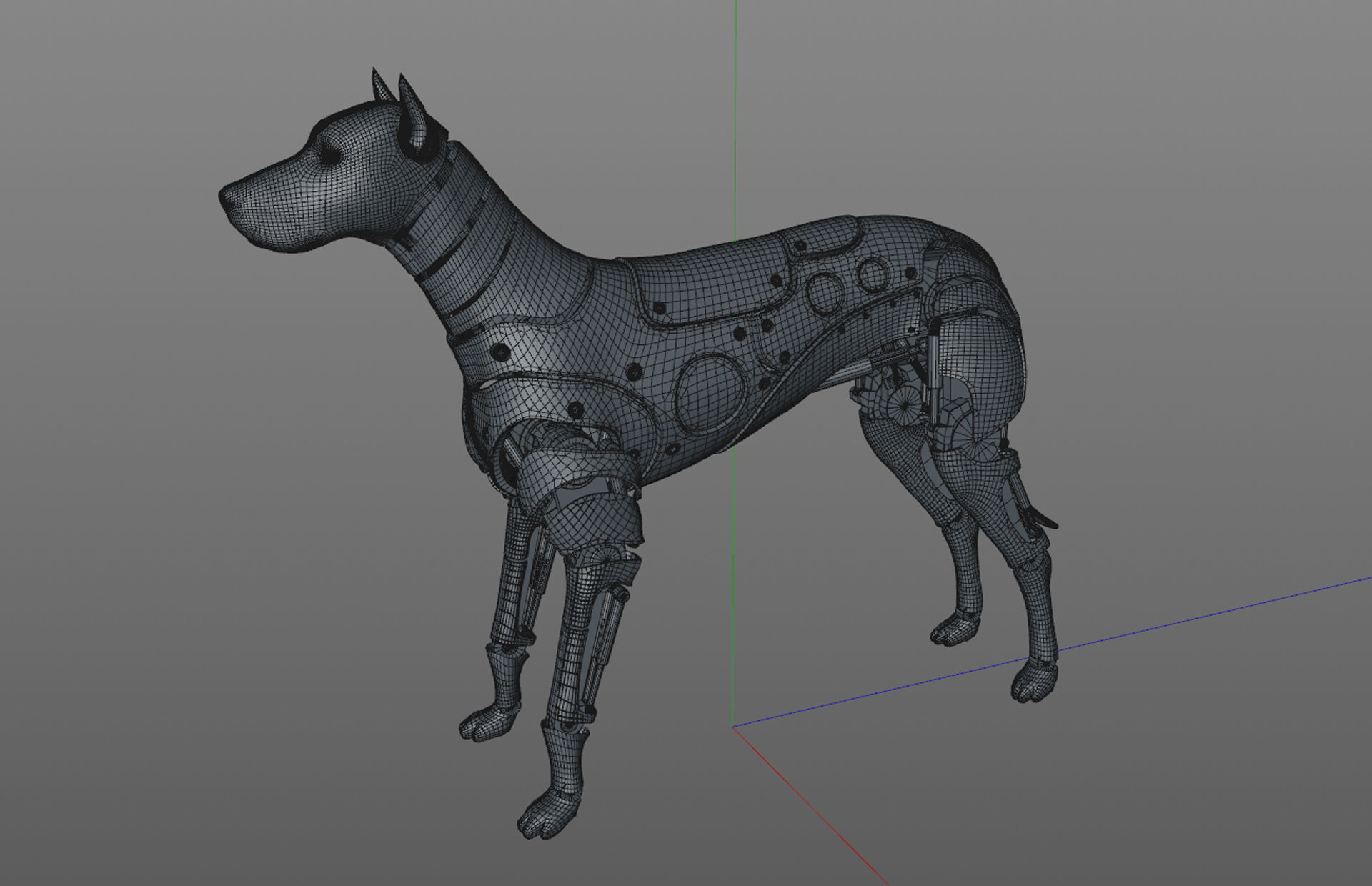Robot Dog Doberman 3D model_13