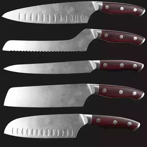 Kitchen Knives Pack PBR Game-Ready