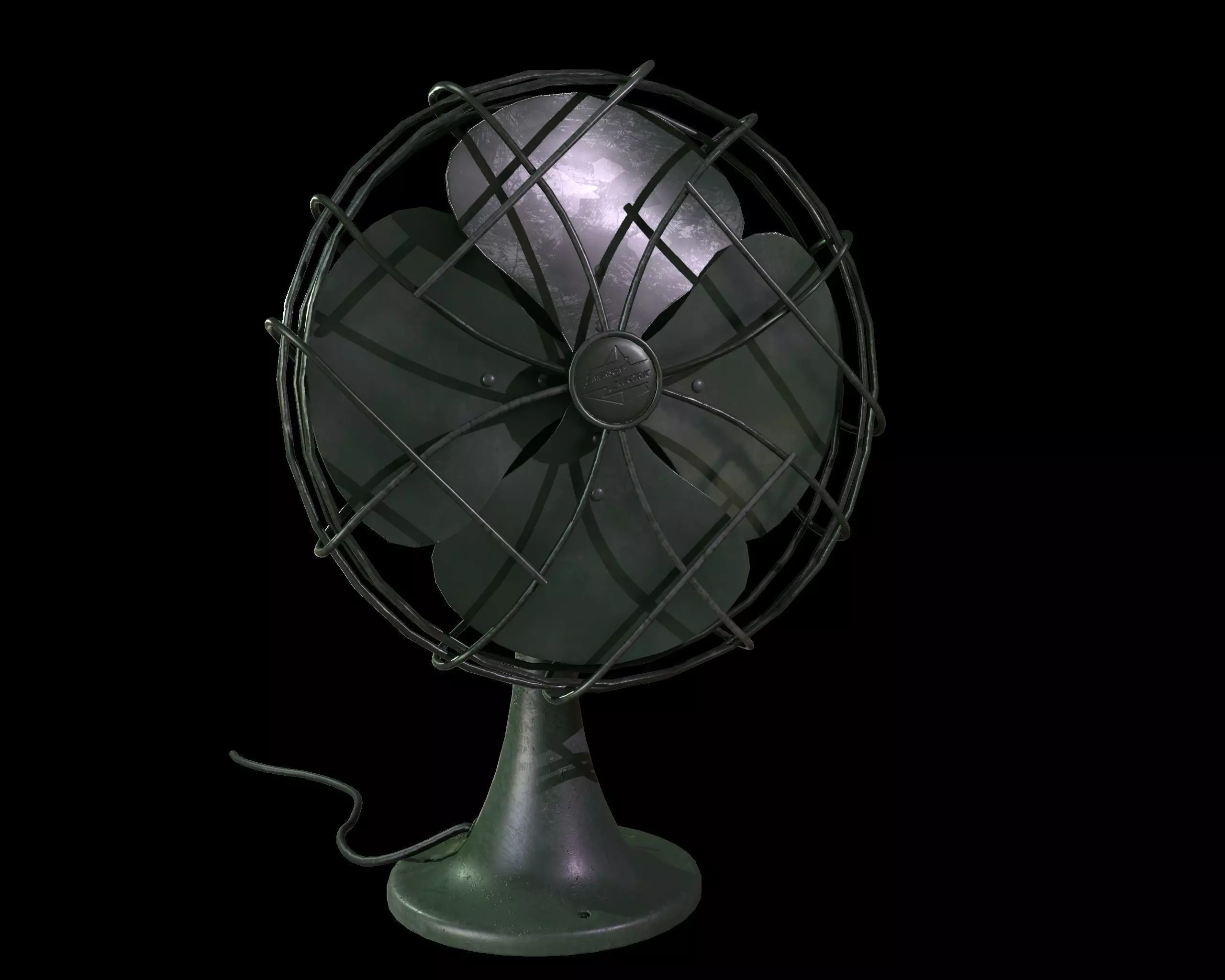 Vintage Eletric Fan Low-poly 3D model_0