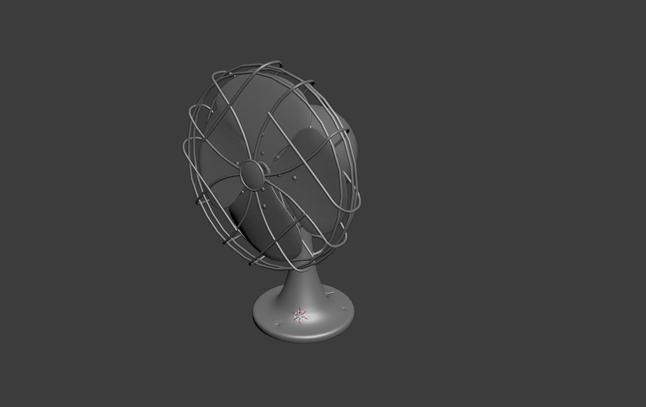 Vintage Eletric Fan Low-poly 3D model_4