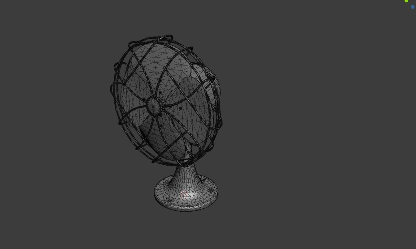 Vintage Eletric Fan Low-poly 3D model_5