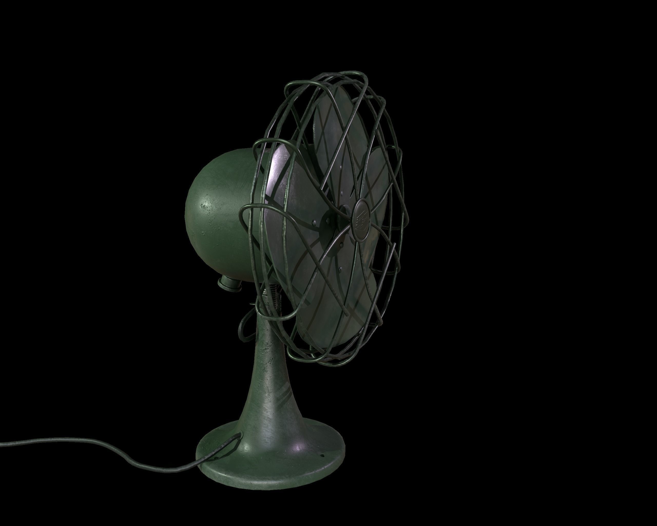 Vintage Eletric Fan Low-poly 3D model_1