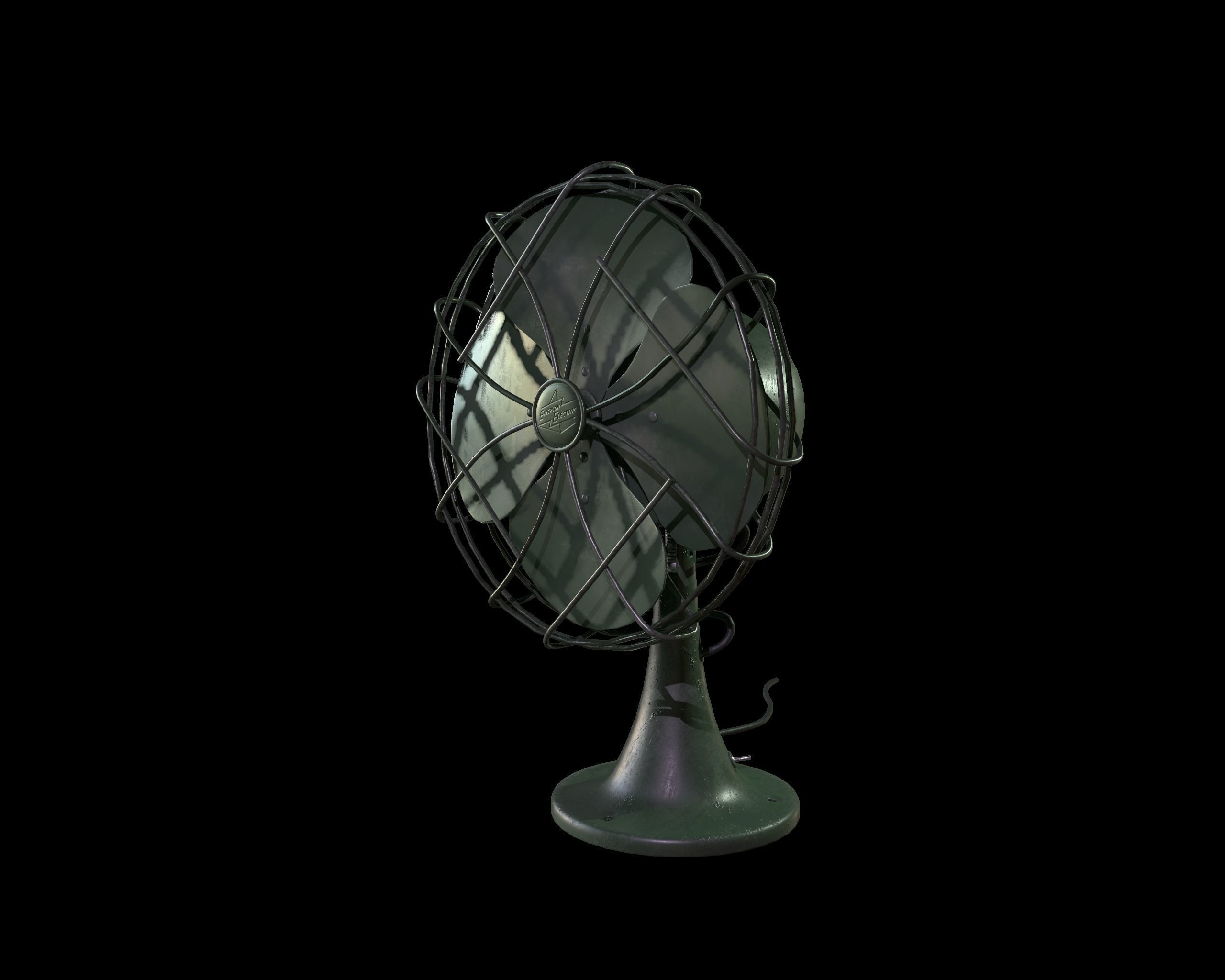Vintage Eletric Fan Low-poly 3D model_2