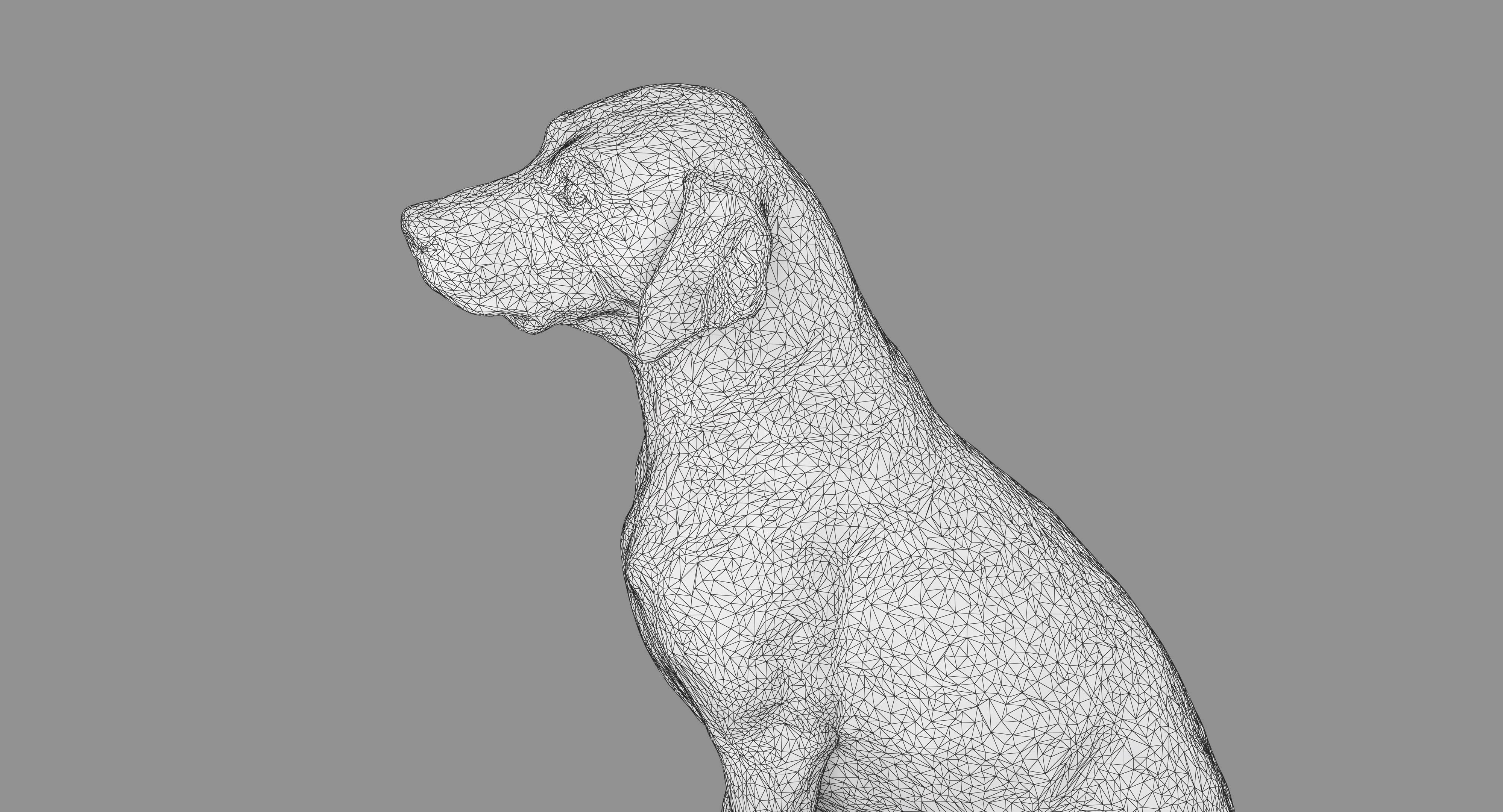 Dalmatian Dog Sitting Low-poly 3D model_40