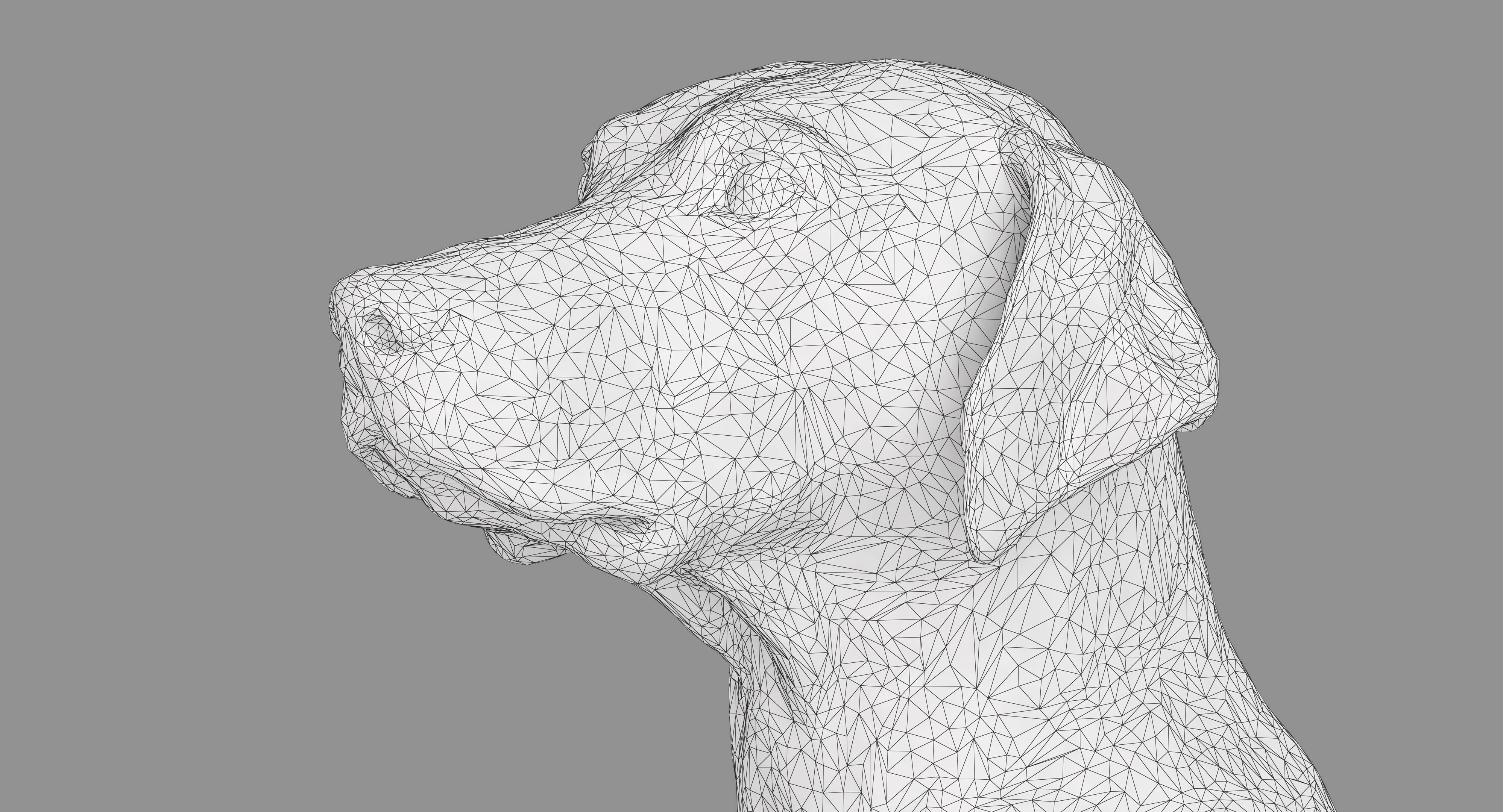 Dalmatian Dog Sitting Low-poly 3D model_8
