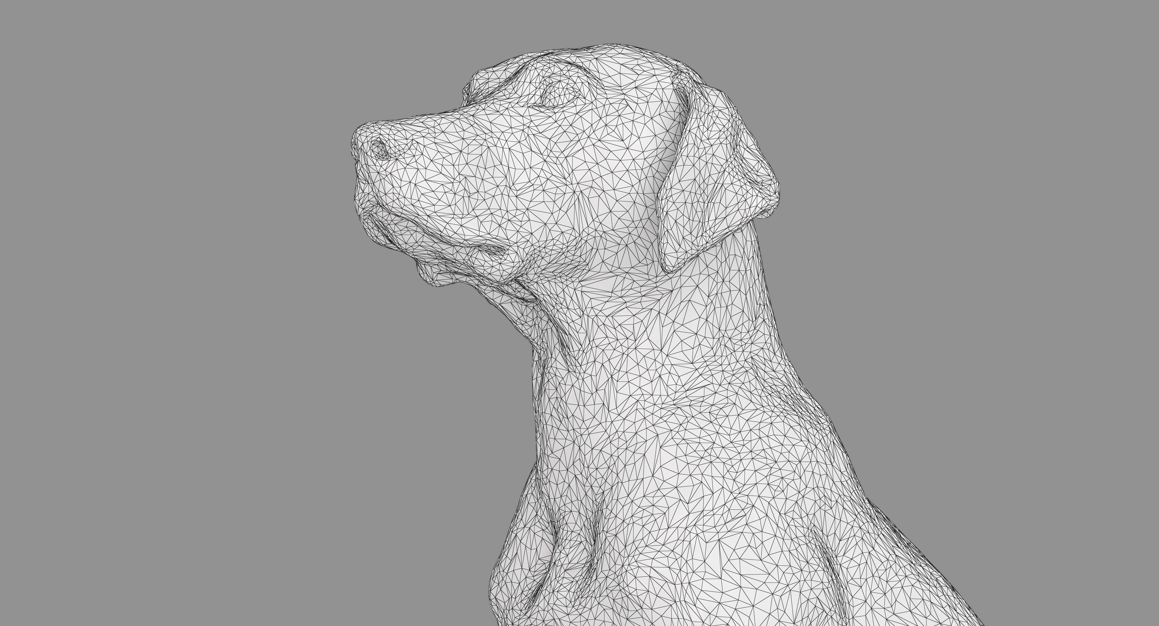 Dalmatian Dog Sitting Low-poly 3D model_44