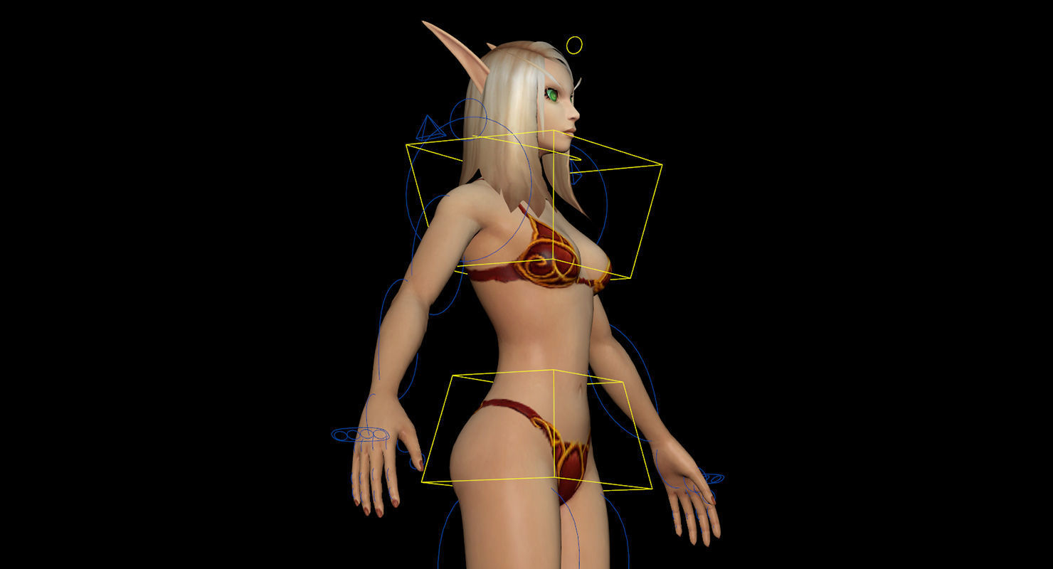Bloodelf Female Full Rig and HumanIK Low-poly 3D model_15