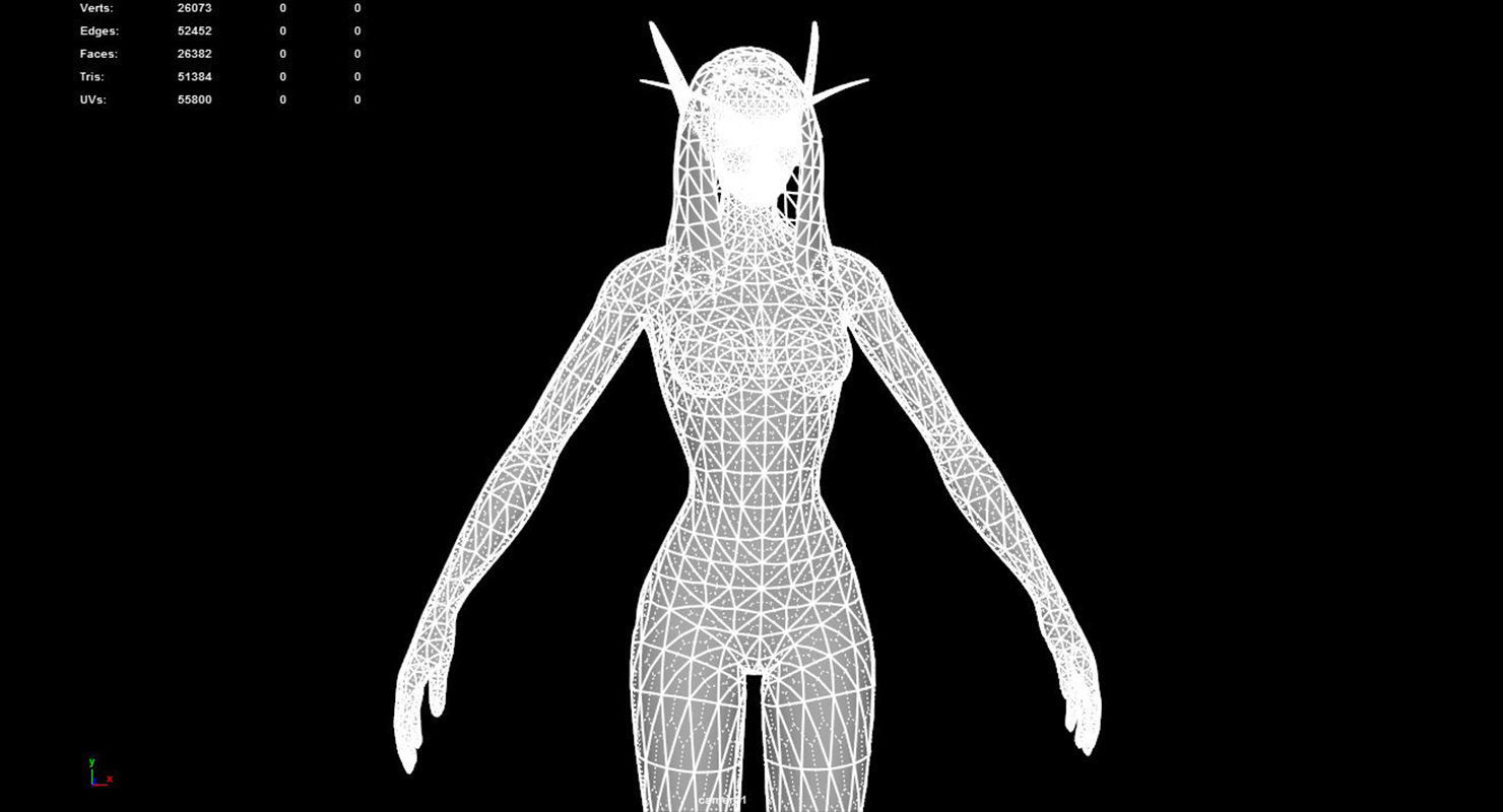 Bloodelf Female Full Rig and HumanIK Low-poly 3D model_11