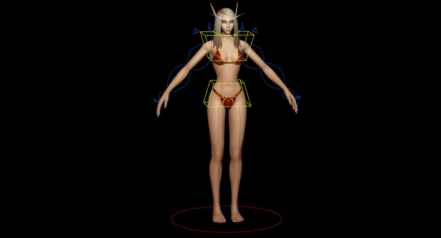 Bloodelf Female Full Rig and HumanIK Low-poly 3D model_14