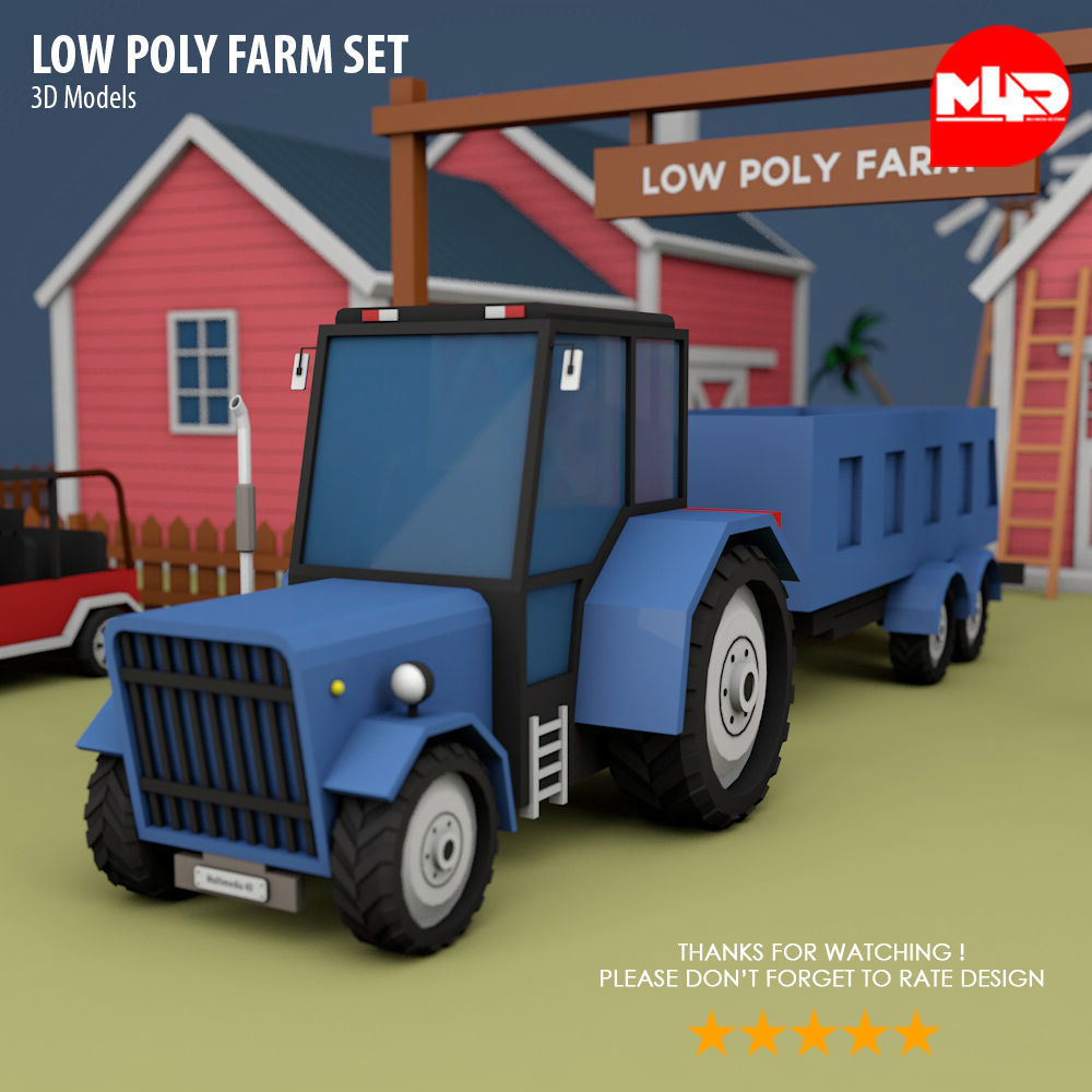 Low Poly Farm Set Low-poly 3D model_8