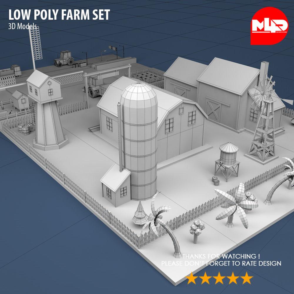 Low Poly Farm Set Low-poly 3D model_5