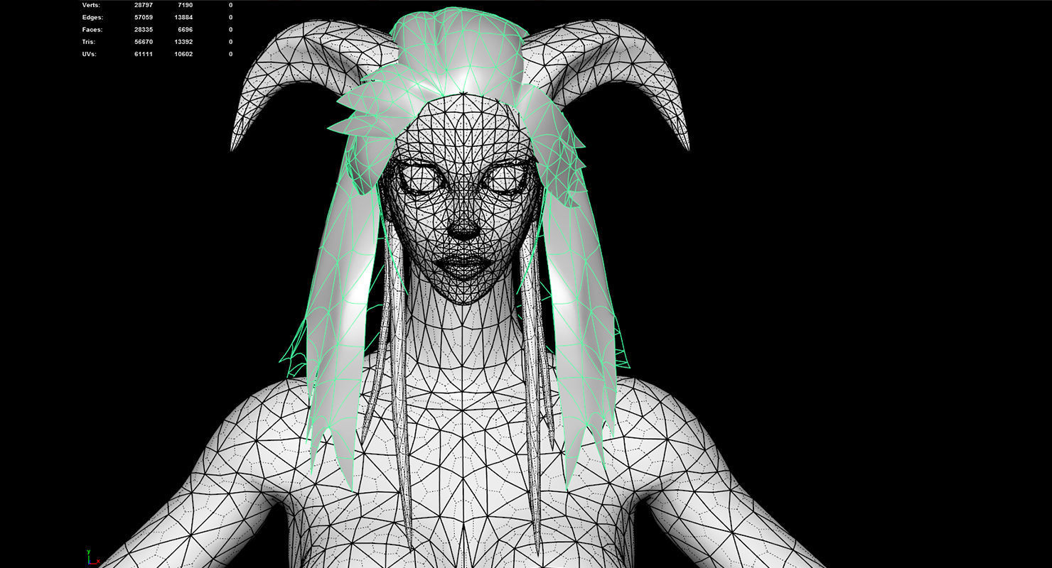 Draenei Female Full Rig and HumanIK Low-poly 3D model_13