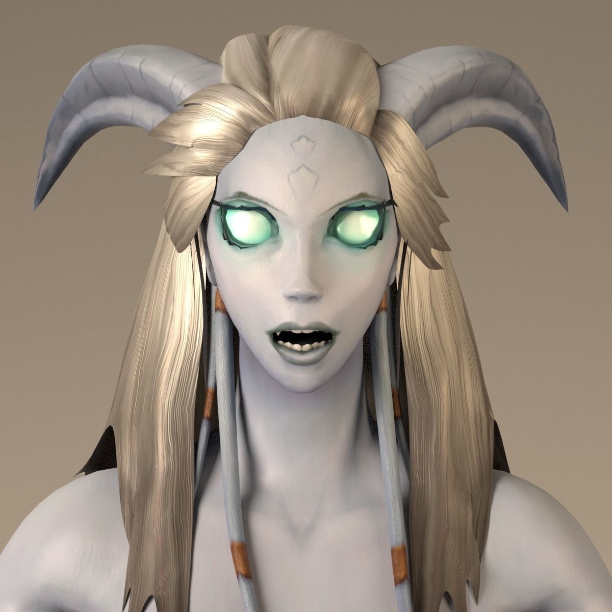 Draenei Female Full Rig and HumanIK Low-poly 3D model_8